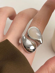 Simple Transparent Irregular Water Drop Open Ring