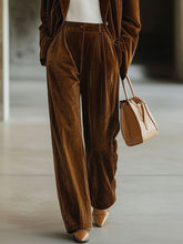 【24-hour shipping out】Casual Loose Vintage Pocket Velvet Suit Pants