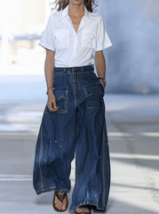 【24-hour shipping out】Casual Loose Graffiti Multi-Pocket Jeans