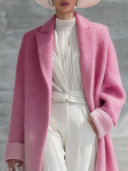Urban Elegance Pink Gradient Long Coat