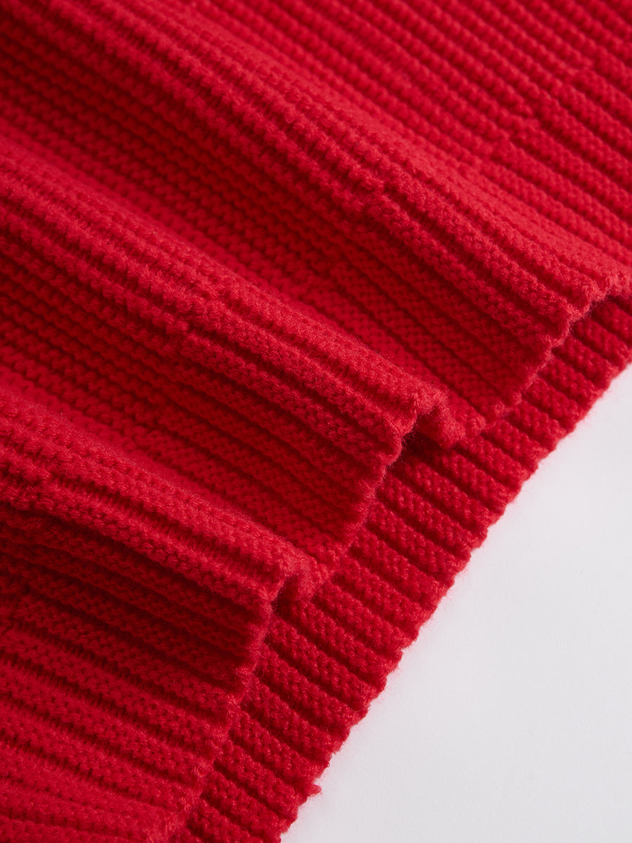Retro Sports Style Contrast Color Knit Top And Pants Set