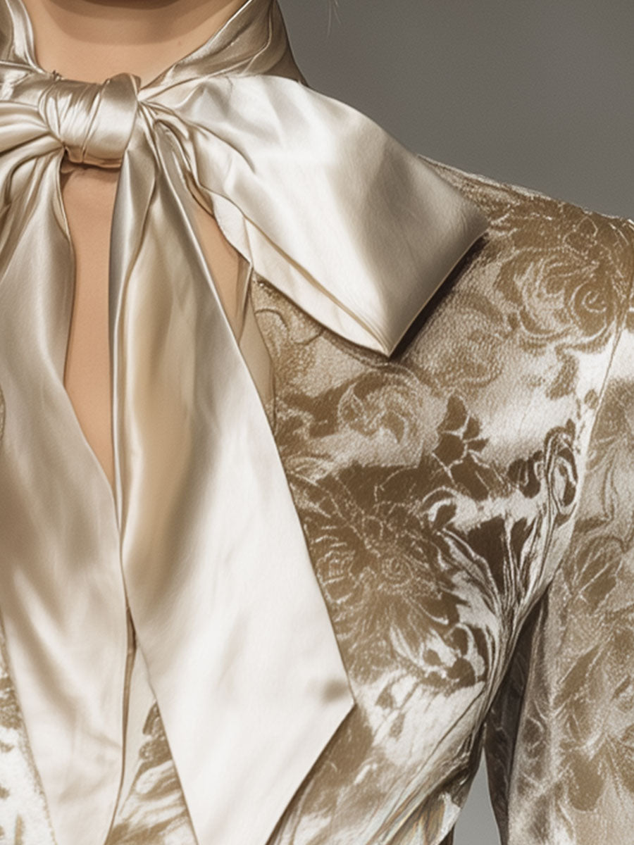 Stylish And Elegant Champagne-colored Velvet Printed Shirt